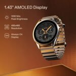 Boat Ultima Aeris 1.43" AMOLED Display, 1000 nits Brightness, Ultra Slim 8mm Metal Build, IP68, Auto HR & SpO2 Monitoring, Sleep & Stress Tracking, Stylish Smartwatch for Men & Women (Active Black) - Image 4