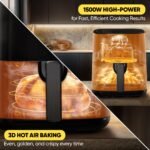 Haier Air Fryer 5 Litre Digital Control | 1500 Watts Powerful Heating | See Through Window | 3D Hot Air Baking Technology | 12 Preset Recipes | Auto Shut Off | Black | 2 Year Warranty | HAF-D503B - Image 3