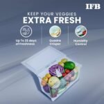 IFB Smart Choice 197L 5 Star Direct-Cool Single Door Refrigerator with Advanced Inverter Compressor (IFBDC-2235DBMED,Mystic Blossom Blue) Extraordinary Storage with Humidity Controller, Base drawer - Image 6