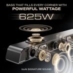 Boat Aavante 5.2.4 Prime 6250DA, Dolby Atmos, 625W, 5.2.4CH(Dual Subwoofers & Wireless Satellites), QR for Installation, Bluetooth Sound bar, Home Theatre Soundbar Speaker (Premium Black) - Image 6