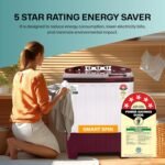 VW 8 kg 5 Star Super Wash Semi Automatic Top Load Washing Machine SuperWash0080P (White & Burgundy) - Image 7