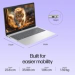 HP 15, 13th Gen Intel Core i3-1315U (12GB DDR4, 512GB SSD) FHD, Anti-Glare, Micro-Edge, 15.6''/39.6cm, Win11, M365 Basic(1yr)* Office24, Silver, 1.59kg, fd0573TU, FHD Camera w/Shutter Laptop - Image 4