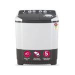 LG 7 Kg 5 Star Wind Jet Dry Semi-Automatic Top Loading Washing Machine (P7020NGAZ, Dark Gray, Rat Away Feature)