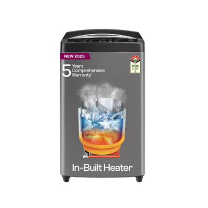 Godrej 7.5 Kg 5 Star, AI Powered, Inbuilt Heater, Fills Tub At ~0 Water Pressure, Fully Automatic Top Load Washing Machine (WTEON ALP 75 5.0 FDAG GPGR, Graphite Grey)