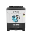 Godrej 7.5 Kg 5 Star, Trio Scrub Pulsator for Powerful scrub and Stain Removal, Toughened Glass Translucent Lid, Semi Automatic Top Load Washing Machine (WS EDGE CLS 75 5.0 PN2 GPGR, Graphite Grey)