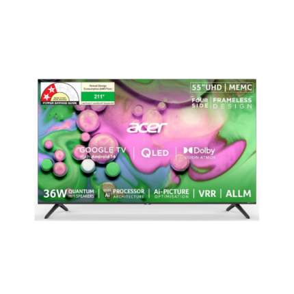Acer 139 cm (55 inches) V PRO Series 4K Ultra HD Smart QLED Google TV AR55QDQGR2851AD