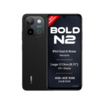 Lava Bold N2 (Indus Black, 4 GB RAM, 64 GB Storage) | 13MP AI Dual Rear Camera | Largest 6.75" HD+ Display | 5000 mAh Battery & 10W Charging | IP64 Water & Dust Proof | Charger & Phone-Case in Box