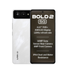 Lava Bold 2 5G (Feather White, 6 GB RAM, 128 GB Storage) | 6.67" FHD+ AMOLED Display | MTK D7060 Processor | 50 MP Front Camera | LPDDR5 UFS 3.1 ROM | 5000 mAh | 33W Fast Charging