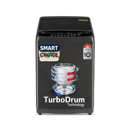 LG Smart Choice, 9 Kg, 5 Star, Smart Inverter Technology, Turbodrum, Fully Automatic Top Load Washing Machine (T90AJMB1Z, Jetspray+, Turbowash, Auto Tub Clean after every wash cycle, Middle Black)