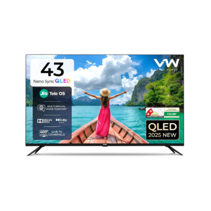 VW 108 cm (43 inches) Nano Sync Series 4K Ultra HD Smart JioTele OS QLED TV VW43JQ1 (Black)43999