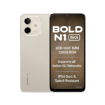 Lava Bold N1 5G (Champagne Gold, 6GB RAM, 128GB Storage) |Bigger 6.75" HD+ Notch Display | Octacore 5G Processor | 13 MP AI Camera |5000 mAh Battery| IP54 Rated Dust & Water Splash Proof