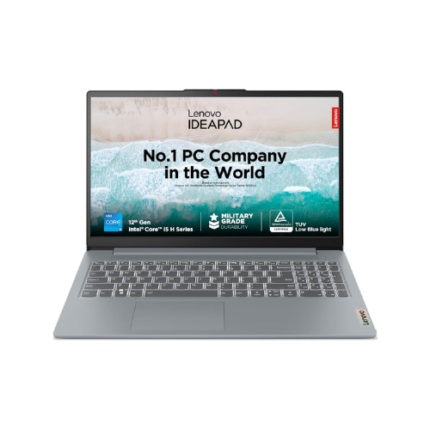 Lenovo IdeaPad Slim 3, 12th Gen Intel Core i5-12450H (16GB LPDDR5, 512GB SSD), Anti-glare, FHD 15.6"(39.6cm), Win 11, Office Home 2024, Arctic Grey, 1.62Kg, 83ER00MDIN, Thin & Light, Backlit KB Laptop