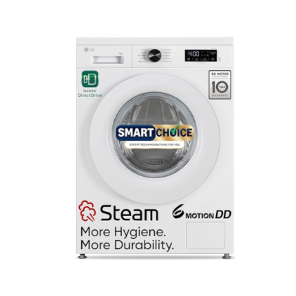 LG Smart Choice, 7 Kg, 5 Star, Steam, Inverter Direct Drive Technology, 6 Motion DD, Fully-Automatic Front Load Washing Machine (FHB1207Z2W, Remove Allergens & Stain, In-Built Heater, Essence White)