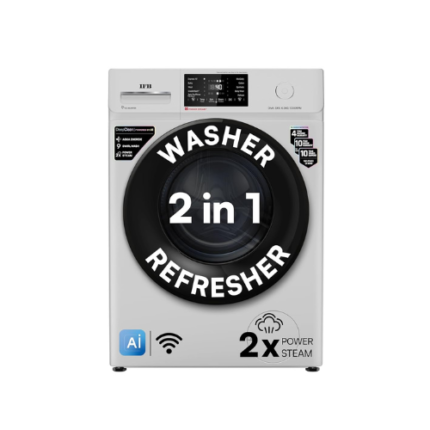 IFB 6 Kg 5 Star, DeepClean® Technology, AI Powered, Fully Automatic Front Load Washing Machine (DIVA GXN 6010 CMS, PowerSteam®, 9 Swirl, Steam Refresh, Inbuilt Heater, Eco Inverter, Grey)