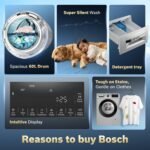 Bosch 10 kg 5 Star Front Load Fully-Automatic Washing Machine, Iron Steam Assist, AI ActiveWater Plus, Pretreatment, Anti Stain, In-Built Heater, Allergy Plus, Silver, WGA252ZSIN - Image 3
