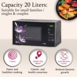 LG 20 L Solo Microwave Oven (MS2043BP, Black, Health plus Menu, I-Wave Technology, Indian Cuisine, Even Reheat & Defrost, Auto Cook Menu, Anti-Bacterial Cavity & Steam Clean) - Image 12