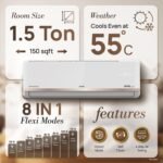 IFB 1.5 Ton 3 Star,New star rated,AI Powered Inverter Split AC,Hybrid Mode, 8in1 Flexi Mode, Heavy Duty Compressor, 4 Way Swing, Self Clean, Dual Gold Fins,100% Copper Tubes,CI193GN22RGM3, white - Image 10