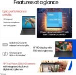 HP 14s Intel Celeron Dual Core N4500 Laptop (8GB/512GB SSD/Win 11) 14.0" HD Display, MSO 24, Black, 1.46kg, DQ3149TU Thin and Light Business Laptop - Image 3