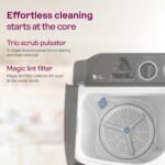 Godrej 7.5 Kg 5 Star, Trio Scrub Pulsator for Powerful scrub and Stain Removal, Toughened Glass Translucent Lid, Semi Automatic Top Load Washing Machine (WS EDGE CLS 75 5.0 PN2 GPGR, Graphite Grey) - Image 3